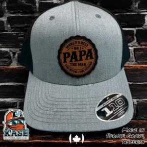 Worlds Best Papa Leather Patch Hat