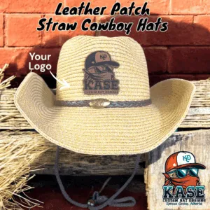 Leather Patch Cowboy Straw Hat