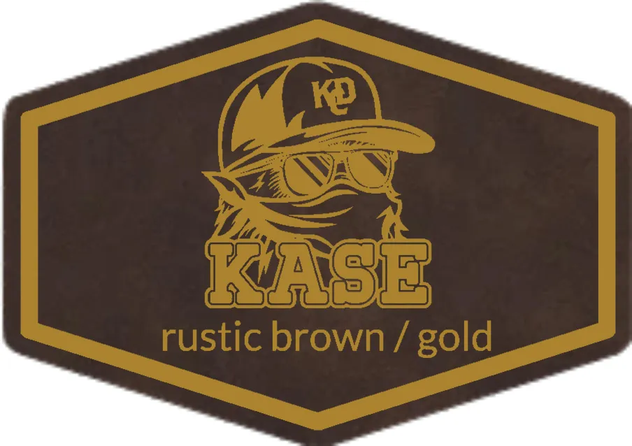 Custom Leather Patch Hats Canada Rustic Brown Gold Leather