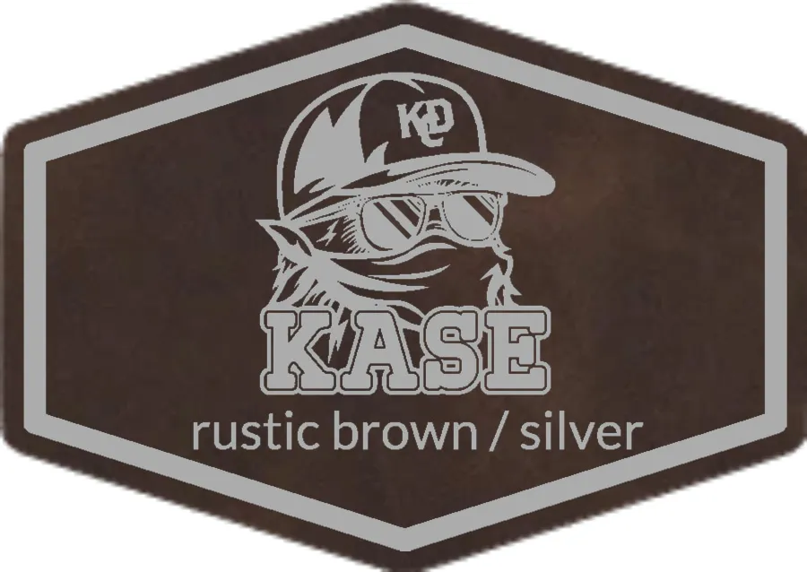 Custom Leather Patch Hats Canada Rustic Brown Silver Leather